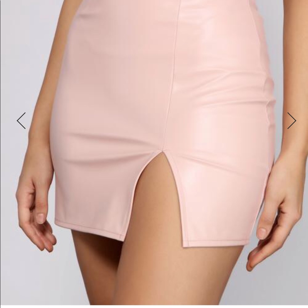 pink mini skirt